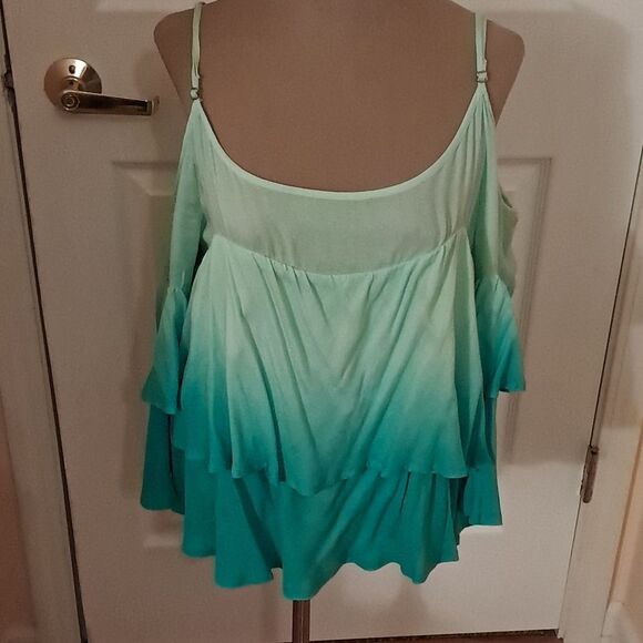 *Final Price* Young Fabulous And Broke Blouse Women's Medium M Blue Ombre Boho - Picture 1 of 11